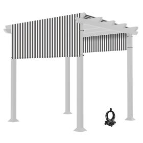 8X10FT Pergola Replacement Canopy Grey and White Stripes