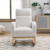 [Video] Welike 27.6"W Modern Accent High Backrest Living Room Lounge Arm Rocking Chair; Two Side Pocket(W83461090)