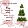 Best Choice 7.5-FT Artificial Christmas Tree with 1685 tips, 400LED, Hingeless Spruce PVC/PE Christmas Tree, Indoor and Outdoor, Green