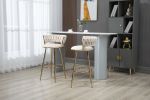 COOLMORE Bar Stools with Back and Footrest Counter Height Bar Chairs