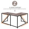 L Shaped Home Office Computer Desk with Modern Style and MDF Board; Easy to Assemble{Walnut}