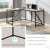 L Shaped Home Office Computer Desk with Modern Style and MDF Board; Easy to Assemble{Walnut}