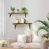 4Packs Corner Floating Shelf Wall Mount Display Storage Shelf Organizer Wood Metal Bedroom Living Room DÃ©cor