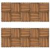 Decking Tiles Vertical Pattern 11.8"x11.8" Acacia Set of 20