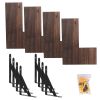 4Packs Corner Floating Shelf Wall Mount Display Storage Shelf Organizer Wood Metal Bedroom Living Room DÃ©cor
