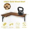 4Packs Corner Floating Shelf Wall Mount Display Storage Shelf Organizer Wood Metal Bedroom Living Room DÃ©cor