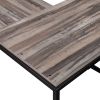 L Shaped Home Office Computer Desk with Modern Style and MDF Board; Easy to Assemble{Walnut}