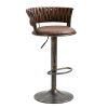 COOLMORE Swivel Bar Stools Set of 2 Adjustable Counter Height Chairs with Footrest for Kitchen, Dining Room 2PC/SET