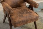 Leisure Chair with Solid Wood Armrest and Feet, Mid-Century Modern Accent chair, for Living Room Bedroom Studio chair