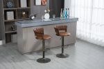 COOLMORE Swivel Bar Stools Set of 2 Adjustable Counter Height Chairs with Footrest for Kitchen, Dining Room 2PC/SET