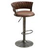 COOLMORE Swivel Bar Stools Set of 2 Adjustable Counter Height Chairs with Footrest for Kitchen, Dining Room 2PC/SET