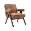 Leisure Chair with Solid Wood Armrest and Feet, Mid-Century Modern Accent chair, for Living Room Bedroom Studio chair