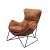 ACME Thurshan Accent Chair in Aperol Top Grain Leather & Black Finish 59945