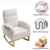 [Video] Welike 27.6"W Modern Accent High Backrest Living Room Lounge Arm Rocking Chair; Two Side Pocket(W83461090)