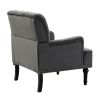 Dryades Armchair with Rubberwood Legs and Nailhead Trim