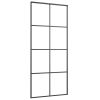 Sliding Door Black 35.4"x80.7" ESG Glass and Aluminum