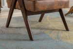 Leisure Chair with Solid Wood Armrest and Feet, Mid-Century Modern Accent chair, for Living Room Bedroom Studio chair