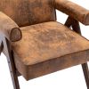 Leisure Chair with Solid Wood Armrest and Feet, Mid-Century Modern Accent chair, for Living Room Bedroom Studio chair