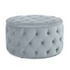 Maelyn Plush New Velvet Ottoman Light Grey