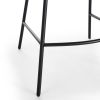 Set of 2, Natural Rattan Indoor Counter Chair , Black Finish Steel legs, Black (17.5"x20"x34")