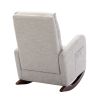High Back Rocking Chair Nursery Chair .Comfortable Rocker Fabric Padded Seat .Modern High Back Armchair