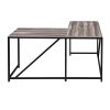 L Shaped Home Office Computer Desk with Modern Style and MDF Board; Easy to Assemble{Walnut}
