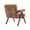 Leisure Chair with Solid Wood Armrest and Feet, Mid-Century Modern Accent chair, for Living Room Bedroom Studio chair