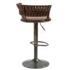 COOLMORE Swivel Bar Stools Set of 2 Adjustable Counter Height Chairs with Footrest for Kitchen, Dining Room 2PC/SET