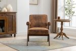 Leisure Chair with Solid Wood Armrest and Feet, Mid-Century Modern Accent chair, for Living Room Bedroom Studio chair
