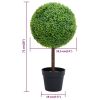 Artificial Boxwood Plant with Pot Ball Shaped Green 28"