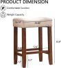 Bar Stools Set of 2; 24" Counter Stool Backless Square Saddle Island Stool Farmhouse Barstools for Kitchen Counter Dining Room