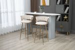 COOLMORE Bar Stools with Back and Footrest Counter Height Bar Chairs