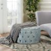 Maelyn Plush New Velvet Ottoman Light Grey