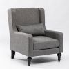 Best Choice Products Rocking Accent Chair, Tufted Upholstered Linen Wingback for Nursery, Living Room, Bedroom w/Wood Frame -Dark Gray