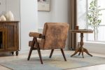 Leisure Chair with Solid Wood Armrest and Feet, Mid-Century Modern Accent chair, for Living Room Bedroom Studio chair