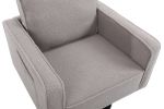 Modern Teddy Fabric Swivel Accent Chair , Comfy Armchair with 360 Degree Swiveling for Living Room, Bedroom, Reading Room, Home Office (Grey)