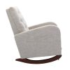High Back Rocking Chair Nursery Chair .Comfortable Rocker Fabric Padded Seat .Modern High Back Armchair