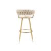 COOLMORE Bar Stools with Back and Footrest Counter Height Bar Chairs