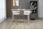 COOLMORE Bar Stools with Back and Footrest Counter Height Bar Chairs