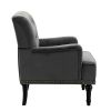 Dryades Armchair with Rubberwood Legs and Nailhead Trim