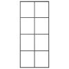 Sliding Door Black 35.4"x80.7" ESG Glass and Aluminum